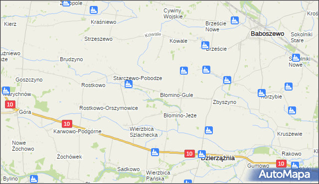 mapa Błomino-Gule, Błomino-Gule na mapie Targeo