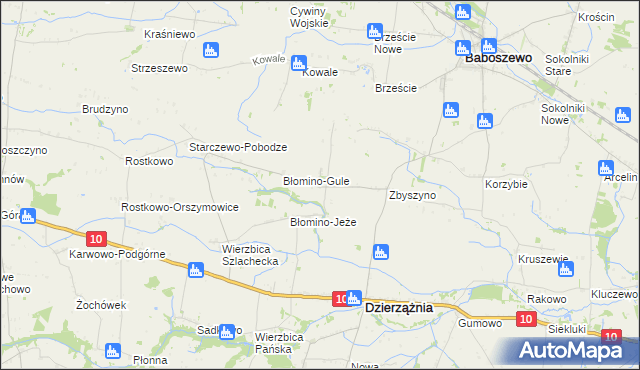 mapa Błomino Gumowskie, Błomino Gumowskie na mapie Targeo