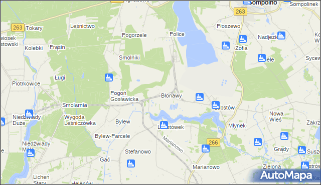 mapa Błonawy, Błonawy na mapie Targeo