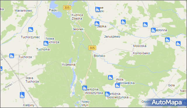 mapa Błońsko, Błońsko na mapie Targeo