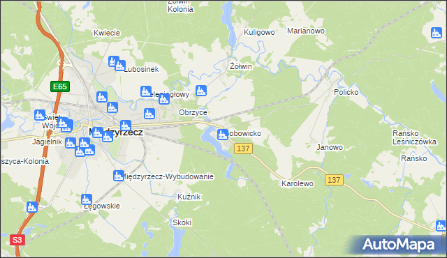 mapa Bobowicko, Bobowicko na mapie Targeo