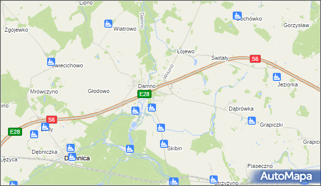 mapa Bobrowniki gmina Damnica, Bobrowniki gmina Damnica na mapie Targeo