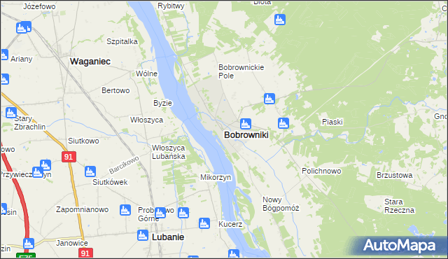 mapa Bobrowniki powiat lipnowski, Bobrowniki powiat lipnowski na mapie Targeo