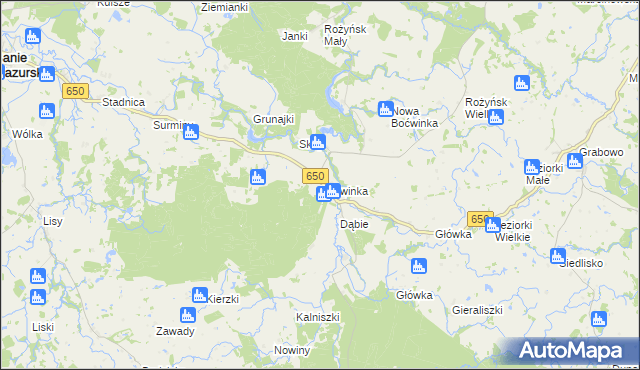 mapa Boćwinka gmina Gołdap, Boćwinka gmina Gołdap na mapie Targeo