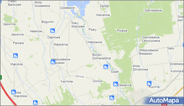 mapa Boczki Domaradzkie, Boczki Domaradzkie na mapie Targeo