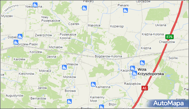 mapa Bogdanów-Kolonia, Bogdanów-Kolonia na mapie Targeo