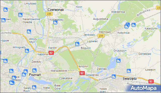mapa Bogucin gmina Swarzędz, Bogucin gmina Swarzędz na mapie Targeo
