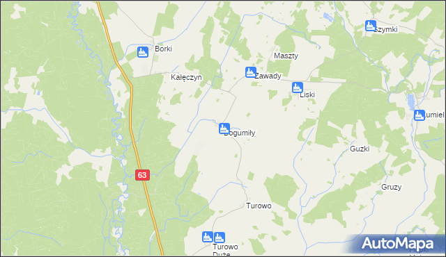 mapa Bogumiły gmina Pisz, Bogumiły gmina Pisz na mapie Targeo