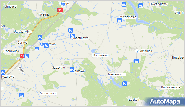 mapa Boguniewo, Boguniewo na mapie Targeo