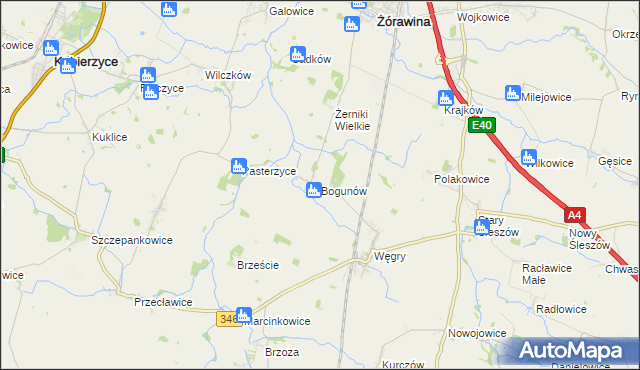 mapa Bogunów, Bogunów na mapie Targeo