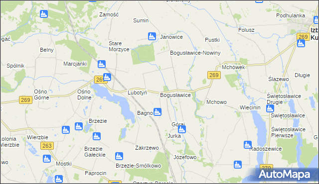 mapa Bogusławice gmina Babiak, Bogusławice gmina Babiak na mapie Targeo