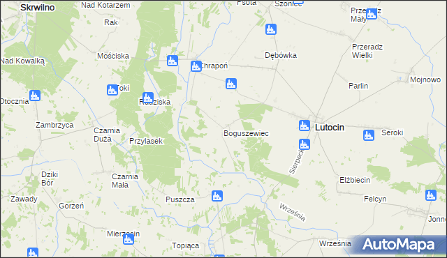 mapa Boguszewiec, Boguszewiec na mapie Targeo