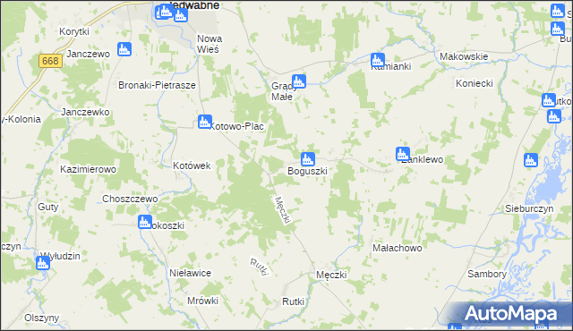 mapa Boguszki gmina Wizna, Boguszki gmina Wizna na mapie Targeo