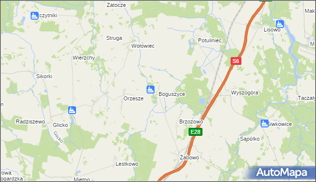 mapa Boguszyce gmina Nowogard, Boguszyce gmina Nowogard na mapie Targeo