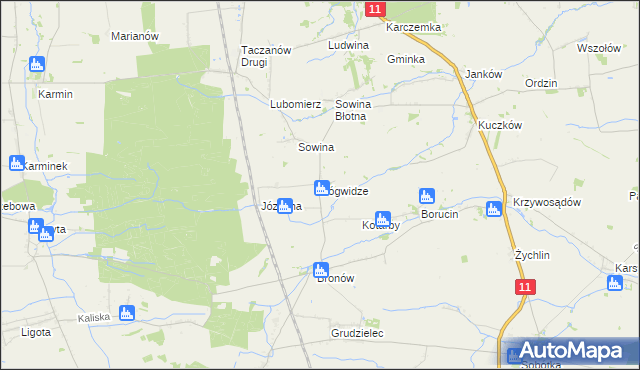 mapa Bógwidze, Bógwidze na mapie Targeo