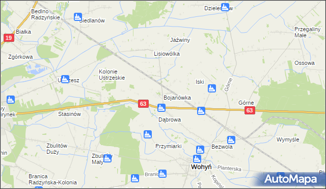 mapa Bojanówka, Bojanówka na mapie Targeo