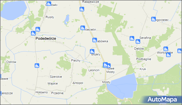 mapa Bojary gmina Podedwórze, Bojary gmina Podedwórze na mapie Targeo