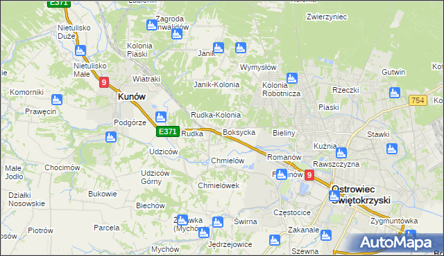 mapa Boksycka, Boksycka na mapie Targeo