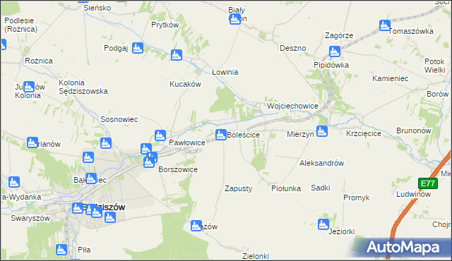 mapa Boleścice, Boleścice na mapie Targeo