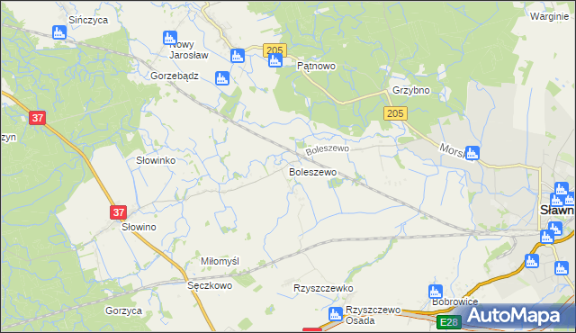 mapa Boleszewo, Boleszewo na mapie Targeo