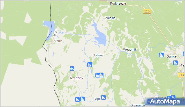 mapa Bolków gmina Dobra (Szczecińska), Bolków gmina Dobra (Szczecińska) na mapie Targeo