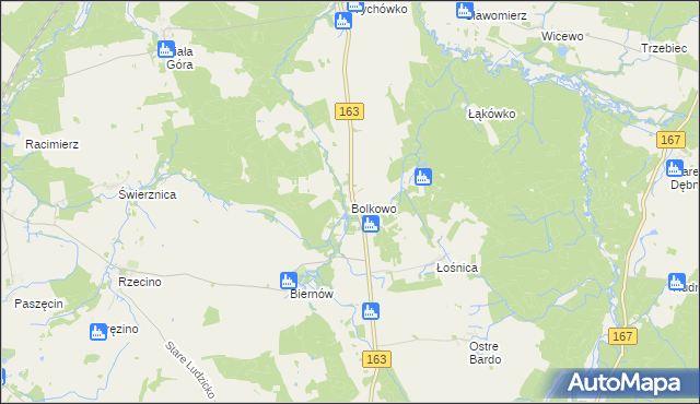 mapa Bolkowo gmina Połczyn-Zdrój, Bolkowo gmina Połczyn-Zdrój na mapie Targeo