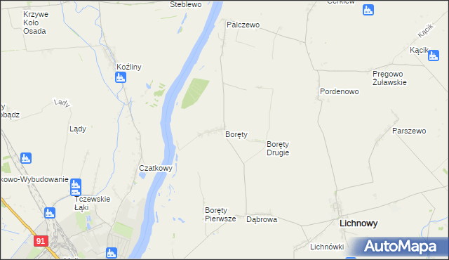 mapa Boręty, Boręty na mapie Targeo