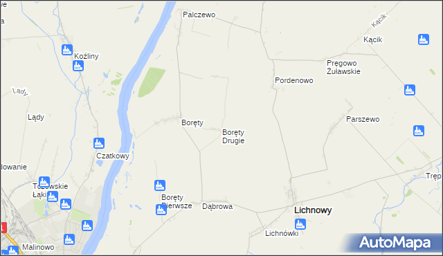 mapa Boręty Drugie, Boręty Drugie na mapie Targeo