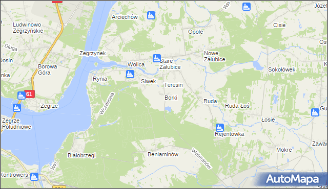 mapa Borki gmina Radzymin, Borki gmina Radzymin na mapie Targeo