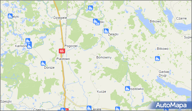 mapa Borkowiny, Borkowiny na mapie Targeo