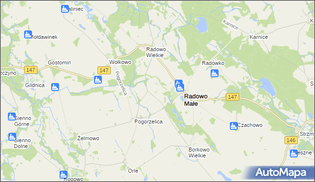 mapa Borkowo Małe, Borkowo Małe na mapie Targeo