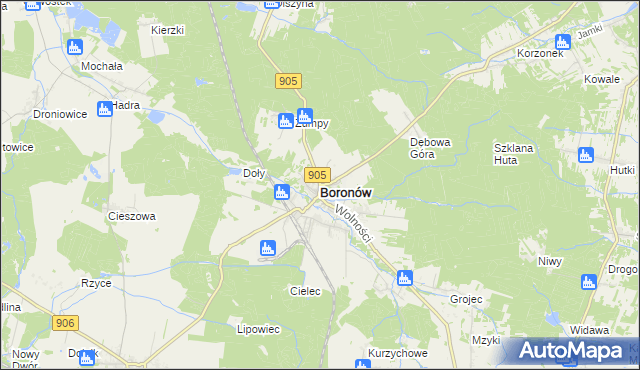 mapa Boronów, Boronów na mapie Targeo