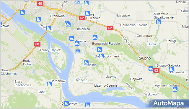 mapa Borowiczki-Pieńki, Borowiczki-Pieńki na mapie Targeo