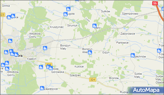 mapa Borszyn Wielki, Borszyn Wielki na mapie Targeo