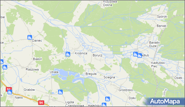 mapa Borycz, Borycz na mapie Targeo