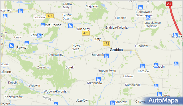 mapa Boryszów, Boryszów na mapie Targeo