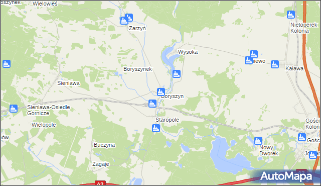 mapa Boryszyn, Boryszyn na mapie Targeo