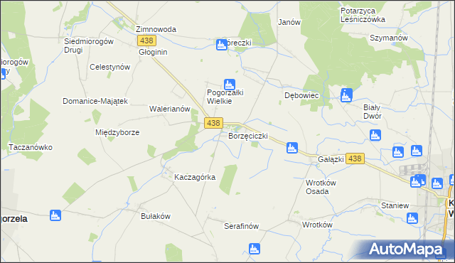 mapa Borzęciczki, Borzęciczki na mapie Targeo