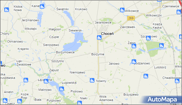 mapa Borzymie, Borzymie na mapie Targeo