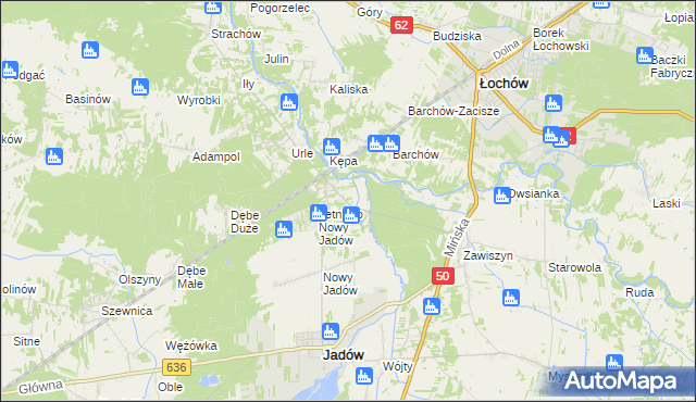 mapa Borzymy gmina Jadów, Borzymy gmina Jadów na mapie Targeo