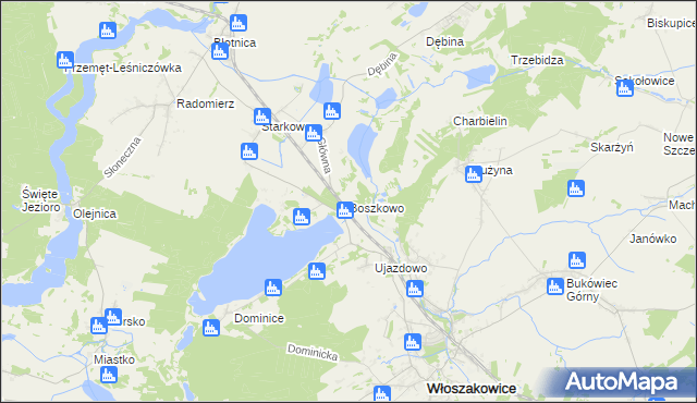 mapa Boszkowo, Boszkowo na mapie Targeo