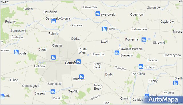 mapa Bowętów, Bowętów na mapie Targeo