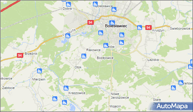 mapa Bożejowice, Bożejowice na mapie Targeo