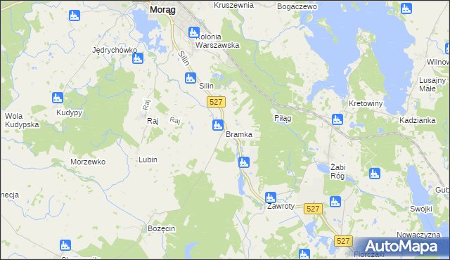 mapa Bramka gmina Morąg, Bramka gmina Morąg na mapie Targeo