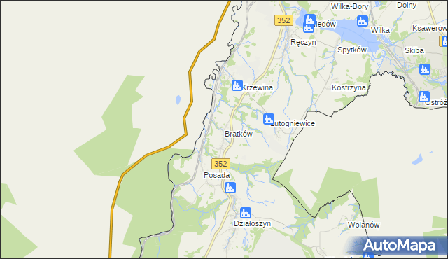 mapa Bratków gmina Bogatynia, Bratków gmina Bogatynia na mapie Targeo