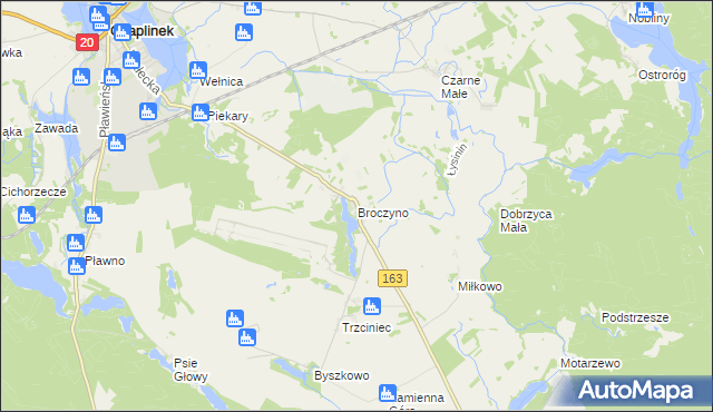 mapa Broczyno, Broczyno na mapie Targeo