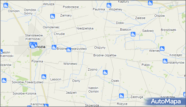 mapa Brodne-Józefów, Brodne-Józefów na mapie Targeo