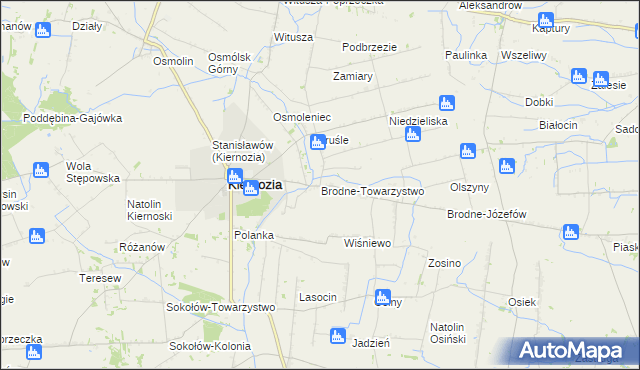 mapa Brodne-Towarzystwo, Brodne-Towarzystwo na mapie Targeo