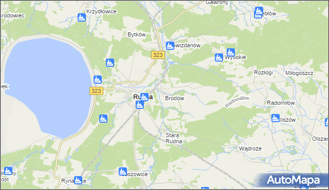 mapa Brodów, Brodów na mapie Targeo