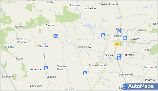 mapa Bronisław gmina Dobre, Bronisław gmina Dobre na mapie Targeo